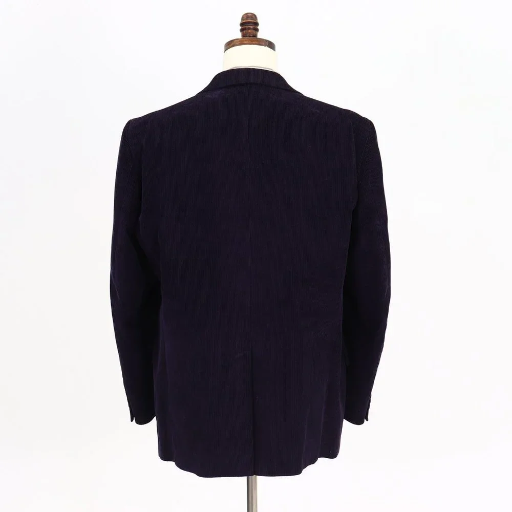 Lands' End 46R Blue Solid 3-Button Sport Coat Blazer Jacket P458